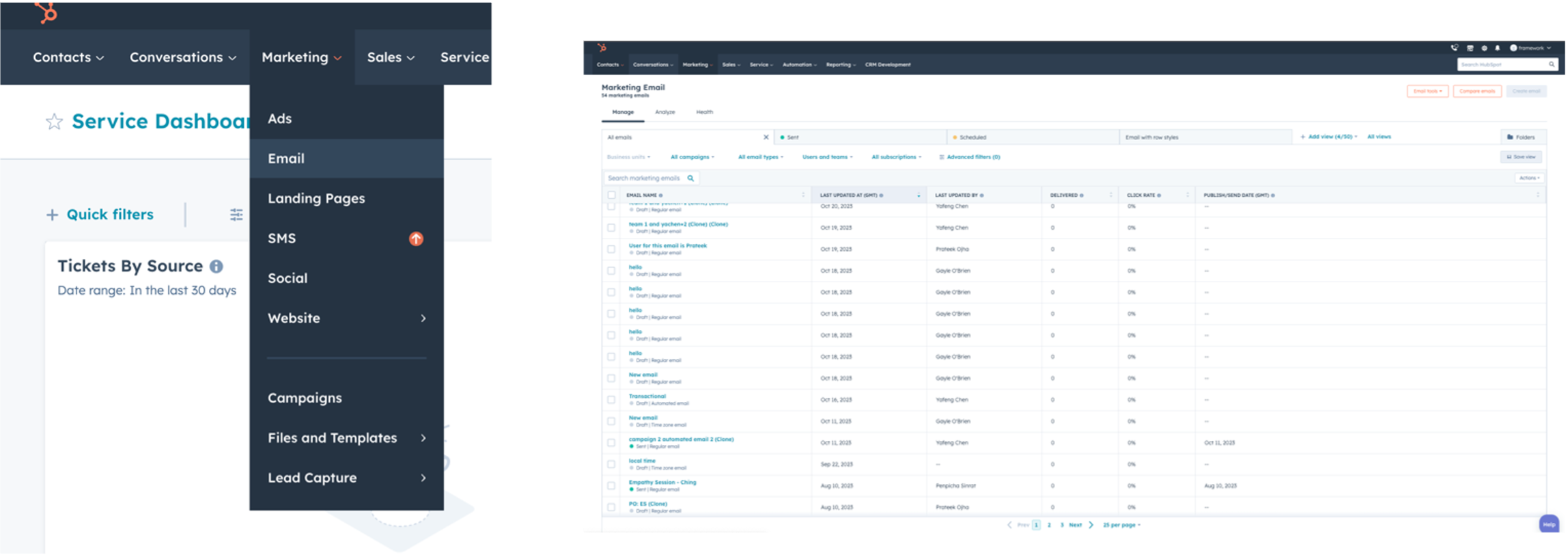 New Marketing Email Manage Page